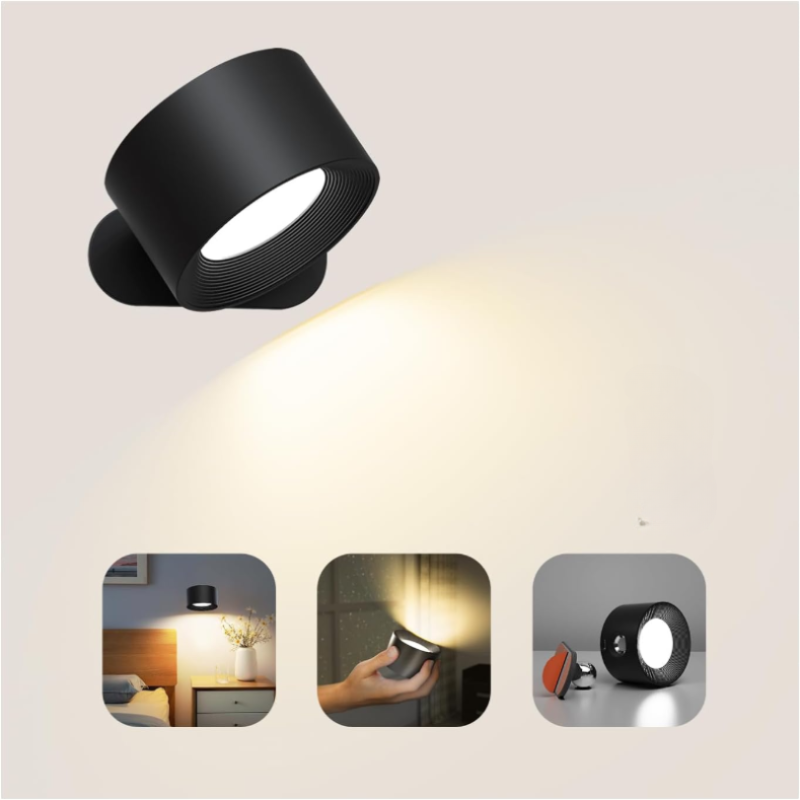 Ledsen™ RotatingLamp 1+1 GRATIS: Roterende Trådløs LED Væg Lampe