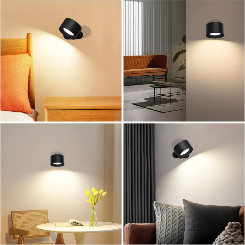 Ledsen™ RotatingLamp 1+1 GRATIS: Roterende Trådløs LED Væg Lampe
