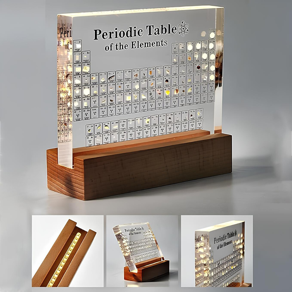 Ledsen™ PeriodicTable: Glas Periodisk Tabel Elementer Med Lys