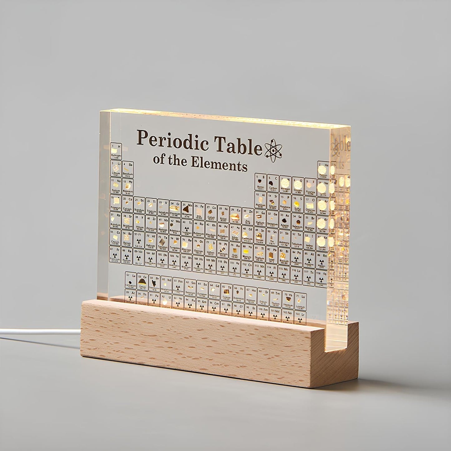Ledsen™ PeriodicTable: Glas Periodisk Tabel Elementer Med Lys