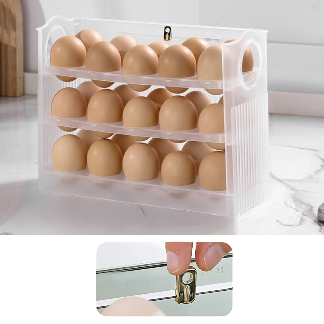 EggBox - Tre Lag Med Selvreturnering Boks Til Opbevaring Af Æg