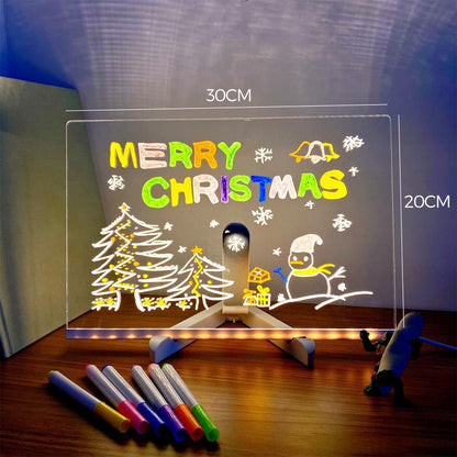 Kletshuts™ NoteBoard: LED-Lampe Akryl Note- Og Tegnebræt