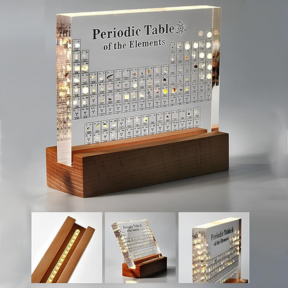 Ledsen™ PeriodicTable:  Glas Periodisk Tabel Elementer Med Lys